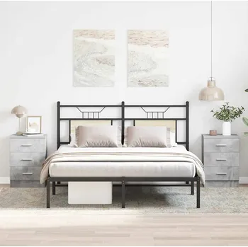 Noční stolek vidaXL Noční stolky 2 ks 38 x 35 x 56 cm kompozitní dřevo [815324] Barva: Betonová šedá