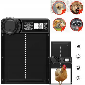 Chov hospodářského zvířete Automatické dveře do kurníku s časovačem, hliníkové