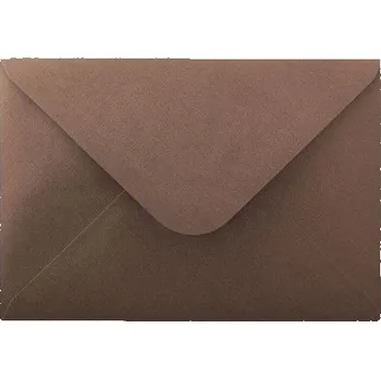 Obálka Obálka C6 11,2x15,8 cm metalická s ražbou, hnědá