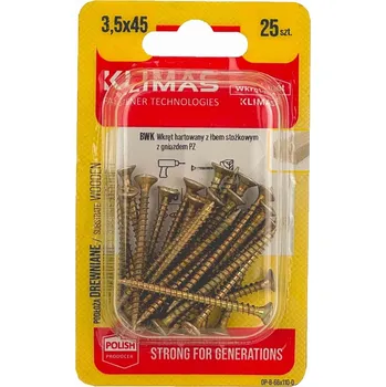 Vrut Vrut PZ se zápustnou hlavou – celý závit 3,5X45 (25ks/blistr)