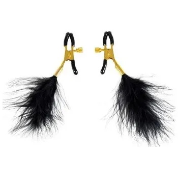 BDSM obojek VIRGITE NIPPLE CLAMPS WITH FEATHERS mod 27
