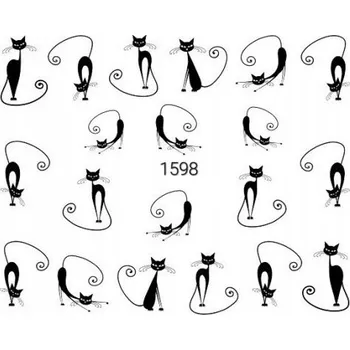 Nálepka na nehty kočka gel černá kočka
