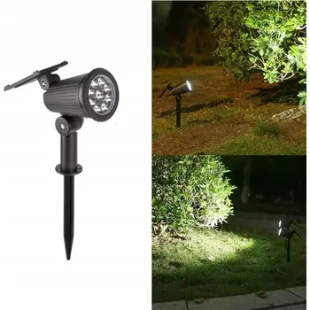 Venkovní osvětlení 1x SOLÁRNÍ ZAHRADNÍ LAMPA REFLEKTOR se soumrakovým senzorem - STUDENÉ SVĚTLO