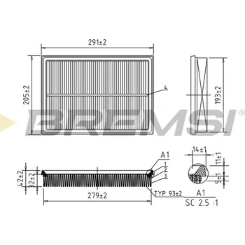 Vzduchový filtr Vzduchový filtr BREMSI FA0125