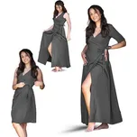 Dámské mušelínové zavinovací šaty Ellena Antracite; Barva: antracitová; Velikost: 36 - dlouhé (cs, ESITO)