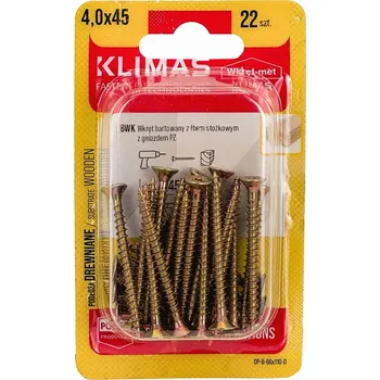 Vrut Vrut PZ se zápustnou hlavou – celý závit 4X45 (22ks/blistr)