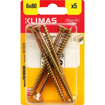 Vrut Vrut PZ se zápustnou hlavou – celý závit 6X80 (5ks/blistr)