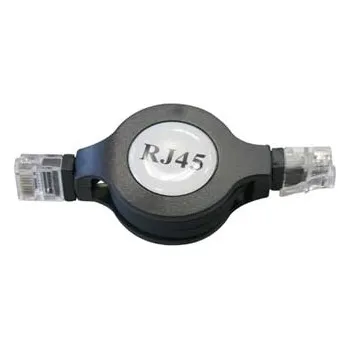 Síťový kabel Síťový LAN kabel UTP patchcord, Cat.5e, RJ45 samec - RJ45 samec, 1.2 m, nestíněný, navíjecí, černý, economy, DOPRODEJ