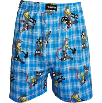 Trenýrky FANNIFEN Veselé pánské volné trenky HF-021K Barva: Modrá, Velikost: XL