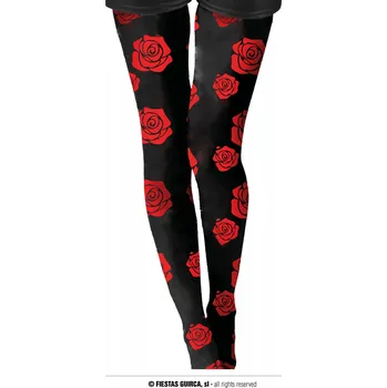 Dámské punčochy PUNČOCHÁČE DÁMSKÉ ČERVENÉ RŮŽE HALLOWEEN