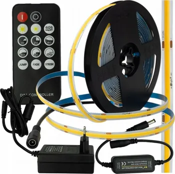 LED osvětlení LED COB pásek 35W sada BÍLÁ STUDENÁ s dálkovým ovládáním a napájecím zdrojem