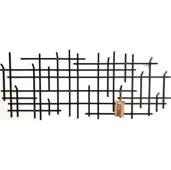 Věšák Decorizzly loftový nástěnný věšák do předsíně LINEA, kovový, černý