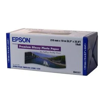 Fotopapír Epson fotopapír, 210/10/Premium Glossy Photo Paper Roll, lesklý, 8", C13S041377, 255 g/m2, papír, 210mmx10m, bílý, pro inkoustové