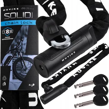 Zámek na kolo ZÁMEK NA KOLO ŘETĚZOVÝ ZÁMEK NA KOLO MUVIKE SOLID 1000/8x8K - 100 cm