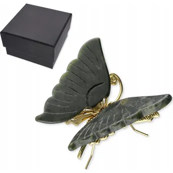 Obraz Motýl figurka z přírodního KAMENE s krabičkou Dekorace Dárek Jadeit