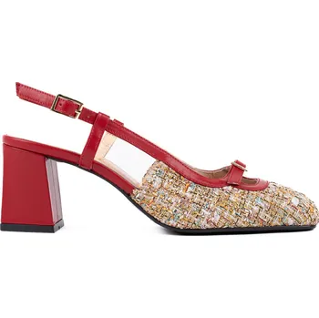 Dámské lodičky Letizia Dámské barevné lodičky s otevřenou patou červený řemínek Velikost: 40