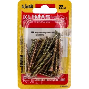 Vrut Vrut PZ se zápustnou hlavou – celý závit 4,5X40 (22ks/blistr)