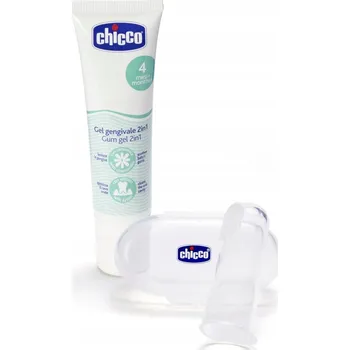 CHICCO sada gel na prořezávání zoubků a kartáček 4m+