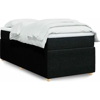 Postel vidaXL Box spring postel s matrací 90x190 cm textil [3285537] Barva: Černá