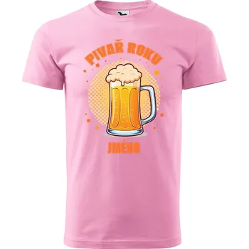 Pánské tričko DOBRÝ TRIKO Pánské tričko s potiskem Pivař roku Velikost: S, Barva: Růžová