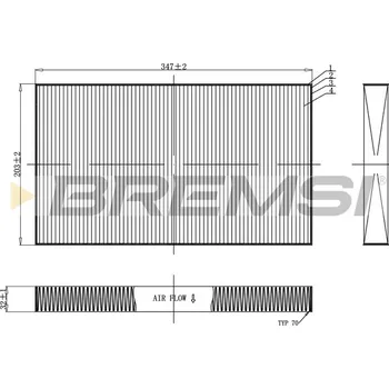 Kabinový filtr Filtr vzduchu v interiéru BREMSI FC0954