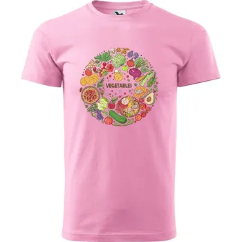 Pánské tričko DOBRÝ TRIKO Pánské tričko s potiskem Vegetables Velikost: XS, Barva: Růžová
