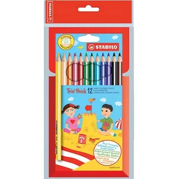 Pastelka Pastelky Stabilo Trio silné, 12 barev v kartonové krabičce