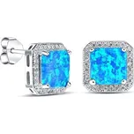 Stříbrné náušnice s modrým opálem JJJE0020C1