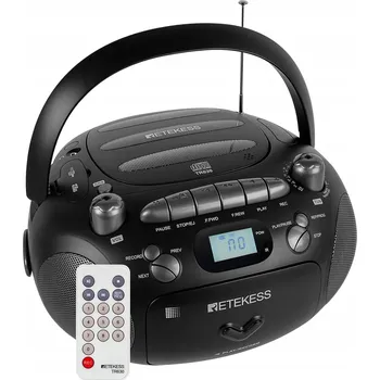 Přenosný multimediální přehrávač Retekess TR630 Přenosný CD přehrávač a magnetofon, AM/FM rádio, USB/TF