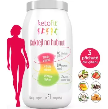 Keto dieta KetoFit proteinový koktejl 1260 g - lehká péče (50 porcí)