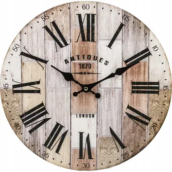 Hodiny Nástěnné hodiny šedohnědé 34 cm retro