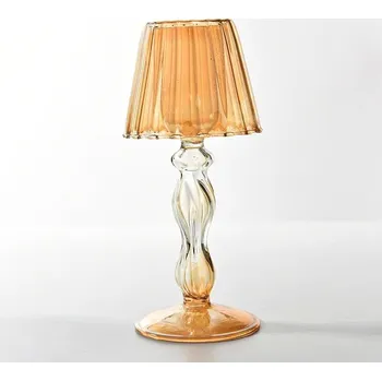 Svícen Skleněný vysoký stolní svícen pro moderní dekoraci | skleněný svícen, dekorativní svícen - B Gradient šampaňského