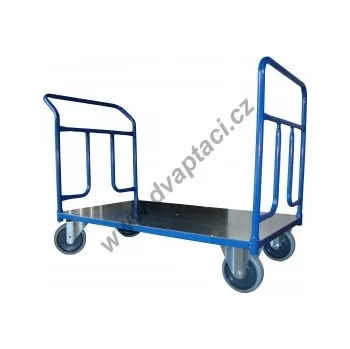 Plechový plošinový vozík 2BKB 1200x700 mm, nosnost 400 kg, šroubovací madla