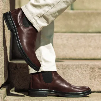 Dámské kozačky Vasky Chelsea Dark Brown - Dámské kožené chelsea boty tmavě hnědé | česká výroba ze Zlína 38 EU