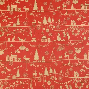 Balící papír Vánoční balicí papír s vločkami a soby | vánoční dekorace, dárkový papír - B