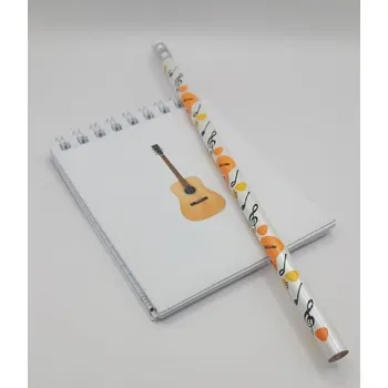 Dárkový balíček - hudební blok kytara a barevná tužka kytary