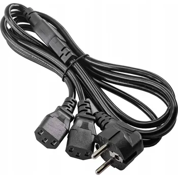 Napájecí kabel Napájecí kabel Akyga AK-PC-04A CEE 7/7 na 2x C13, 250V/50Hz, 1,8m, černý