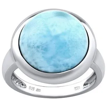 Prsten Stříbrný prsten s přírodním Larimarem velikost obvod 50 mm JSTR11496LR-obvod 50 mm