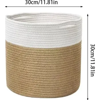 úložný prostor na hračky Úložný koš na hračky skládací bavlněný proutěný | úložný koš, dětský koš - F