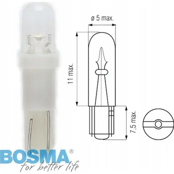 Autožárovka LED ŽÁROVKA 12V 1xSTANDARD LED T05 BÍLÁ 1xLED