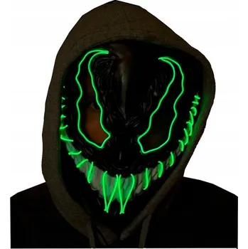 Karnevalová maska LED Maska Monstrum zelená Halloween