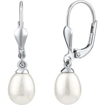 Náušnice Stříbrné náušnice s bílou přírodní perlou JST04864A