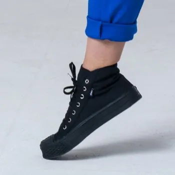 Pánské tenisky Vasky Kanvasky High Black - Pánské plátěné kotníkové tenisky / botasky černé | česká výroba ze Zlína 44 EU