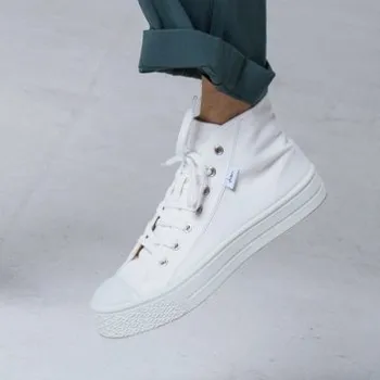 Dámské tenisky Vasky Kanvasky High White - Pánské plátěné kotníkové tenisky / botasky bílé | česká výroba ze Zlína 42 EU