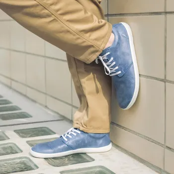Pánská obuv Vasky Terry Blue - Pánské kožené barefoot modré | česká výroba ze Zlína 47 EU