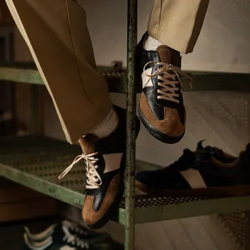 Pánské tenisky Botas × Footshop Brown - Pánské kožené tenisky / botasky hnědé | česká výroba ze Zlína 41 EU