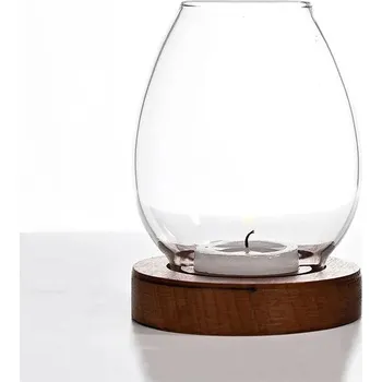 Svícen Skleněný svícen s retro vzhledem na stůl | skleněný svícen, dekorace svícen - A