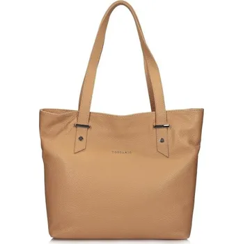 Kabelka Toscanio kožená kabelka C60 TOS D81 tmavě béž