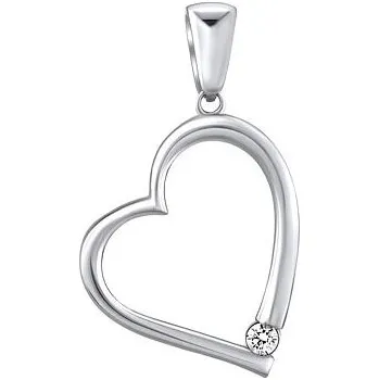 Přívěsek Stříbrný přívěsek se zirkony SRDCE QRP521