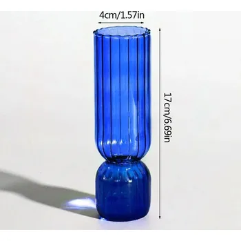 Váza Průhledná dekorativní váza na květiny pro moderní interiér | skleněná váza, dekorativní váza - G